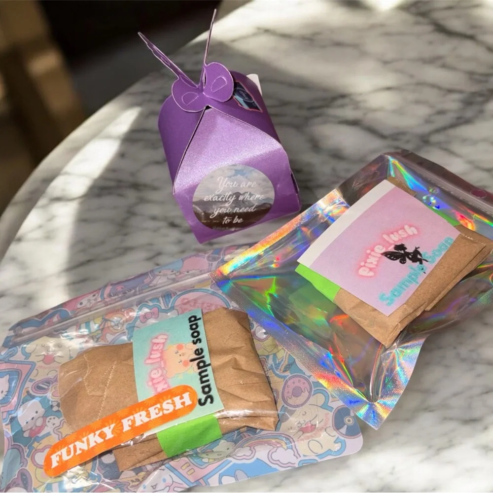 MYSTERY SET 3 soaps - 1 LARGE 1 MEDIUM 1 MEDIUM & or SMALL WITH SAMPLES & gift